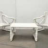 Pamono Vintage Faux Bamboo Lounge Chairs and Table from Kettal, Spain, 1980s, Set of 3