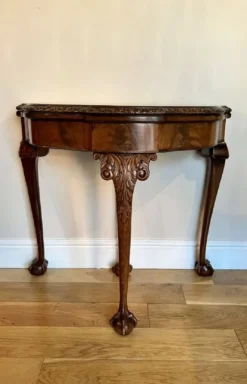 Pamono Vintage Figured Walnut Card Table, 1920> Game Tables