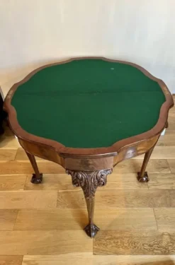Pamono Vintage Figured Walnut Card Table, 1920><noscript><img width=