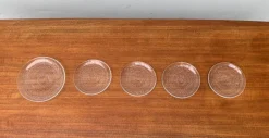 Pamono Vintage Finnish Glas Plates Solaris by Tapio Wirkkala for Iittala, Set of 5><noscript><img width=