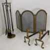 Pamono Vintage Fireplace Accessories in Brass, 1960s, Set of 8> Fireplaces And Mantels