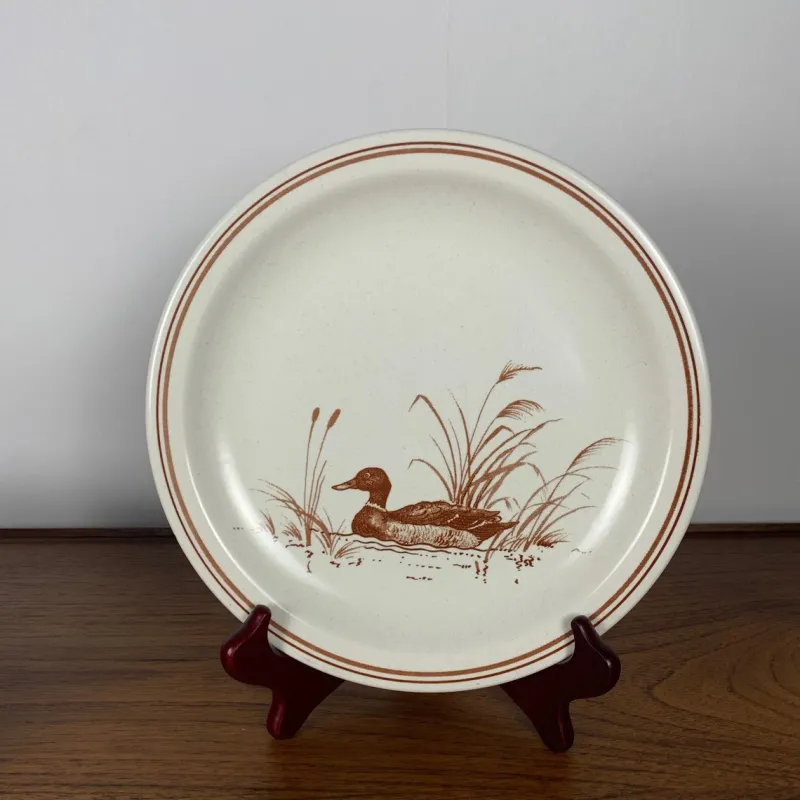 Hot Pamono Vintage Flat Plate Set with Duck Pattern & Red-Brown Trim from Churchill England, 1990s, Set of 6