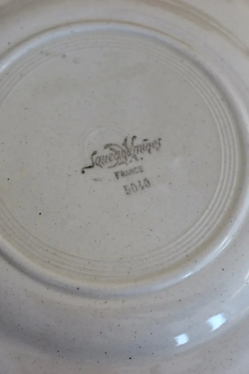 Pamono Vintage Flat Plates in Earthenware from Sarreguemines, 1980s, Set of 8> Dinner Plates & Bowls