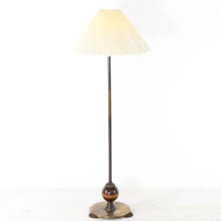 Pamono Vintage Floor Lamp in Brass and Wood, 1970s><noscript><img width=