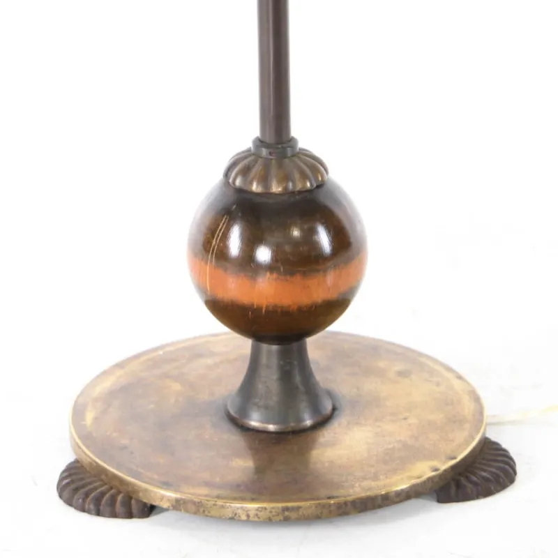 Pamono Vintage Floor Lamp in Brass and Wood, 1970s> Floor Lamps