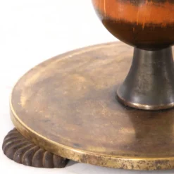 Pamono Vintage Floor Lamp in Brass and Wood, 1970s><noscript><img width=