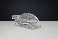 Sale Pamono Vintage Floral Rattan Daybed by Flechtatelier Schütz, 1980s