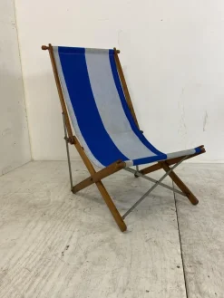 Pamono Vintage Foldable Campaign Garden Beach Chair, 1940s> Garden Seating