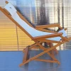 Pamono Vintage Foldable Deckchair in Light Mango Wood with Linen Cover from Camel, 1980s> Garden Lighting