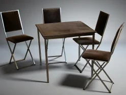 Pamono Vintage Folding Bridge Table and Chairs by Christian Dior, Italy, 1970s, Set of 5> Game Tables