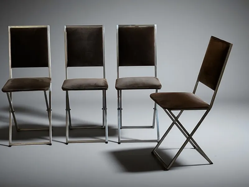 Pamono Vintage Folding Bridge Table and Chairs by Christian Dior, Italy, 1970s, Set of 5> Game Tables