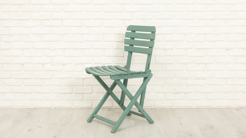 Pamono Vintage Folding Garden Set in Blue Painted Wood, 1970s, Set of 5