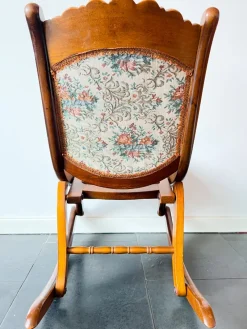 Pamono Vintage Folding Rocking Chair with Gobelin, 1950s><noscript><img width=