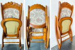 Pamono Vintage Folding Rocking Chair with Gobelin, 1950s><noscript><img width=