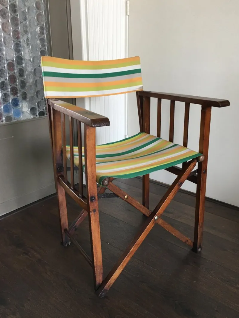 Pamono Vintage Folding Safari Chair, 1940s> Garden Seating