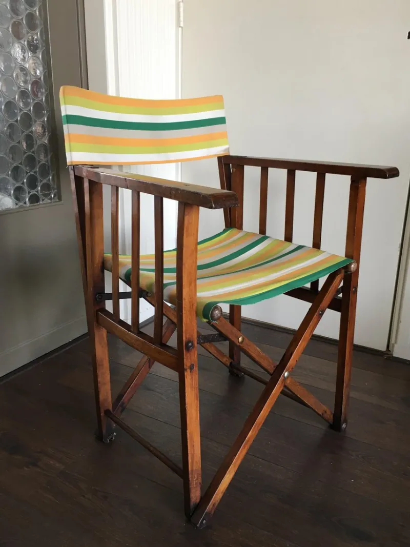 Pamono Vintage Folding Safari Chair, 1940s> Garden Seating
