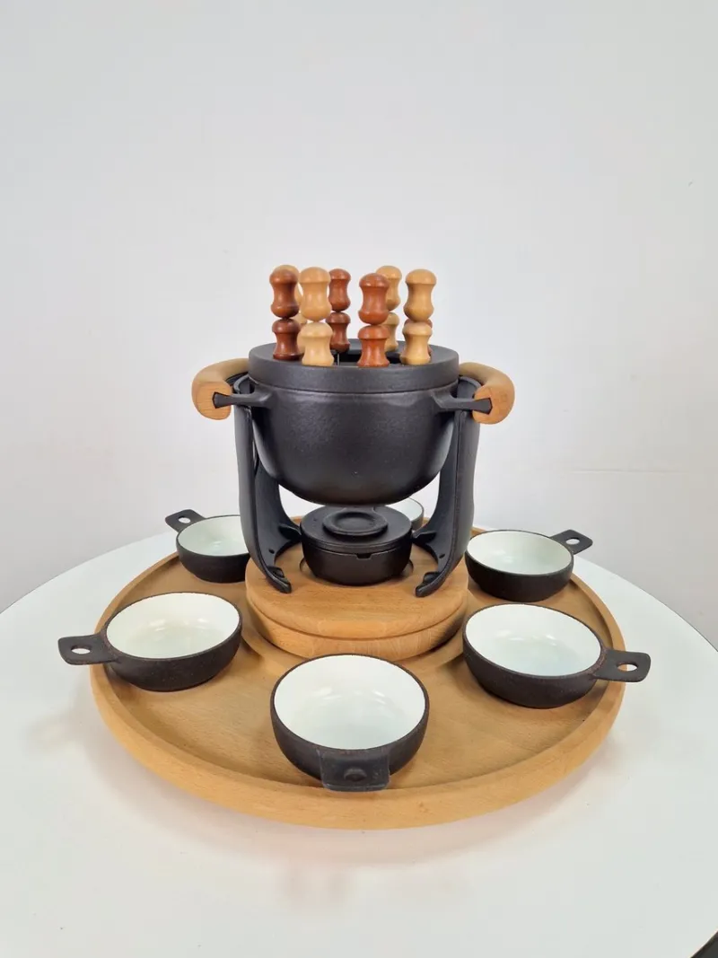 Pamono Vintage Fondue Set by Richard Nissen for Nissen, 1960s, Set of 2> Dinnerware Accessories