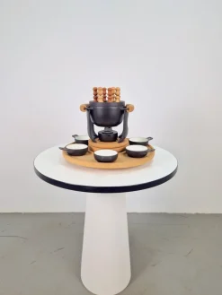 Pamono Vintage Fondue Set by Richard Nissen for Nissen, 1960s, Set of 2><noscript><img width=