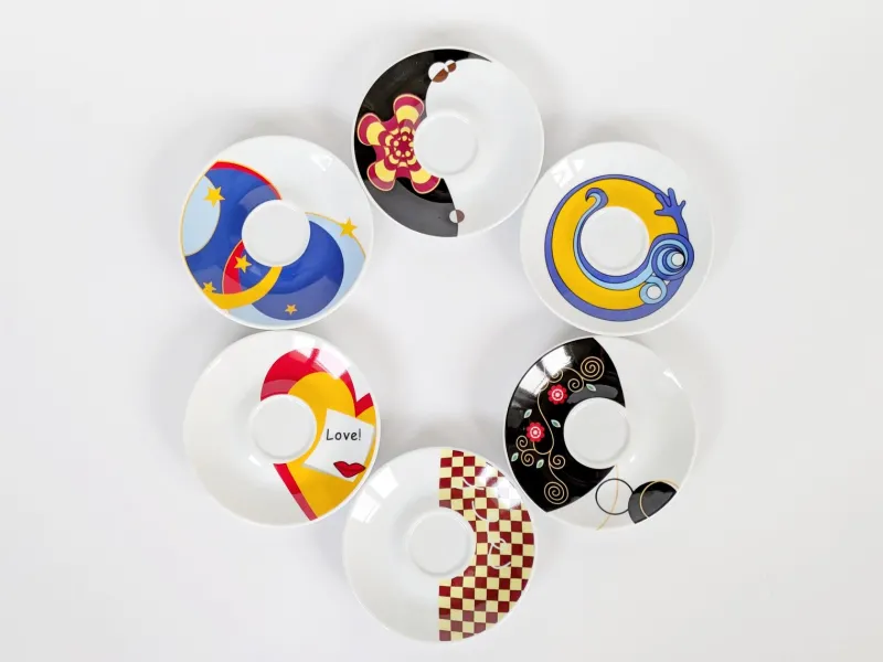 Pamono Vintage Free Time Espresso Set by Karim Rashid, 1980s, Set of 12> Coffee & Tea Service