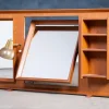 Outlet Pamono Vintage Freestanding Teak Mirror with Lamp, 1960s