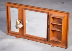 Outlet Pamono Vintage Freestanding Teak Mirror with Lamp, 1960s