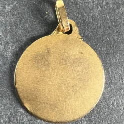 Clearance Pamono Vintage French 18 Karat Yellow Gold Saint Christopher Charm Pendant Medal, 1950s
