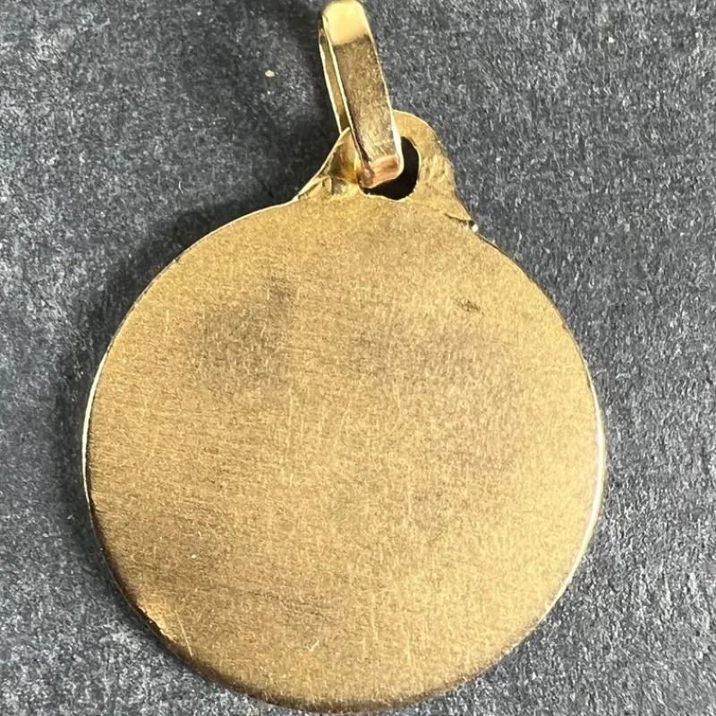 Clearance Pamono Vintage French 18 Karat Yellow Gold Saint Christopher Charm Pendant Medal, 1950s