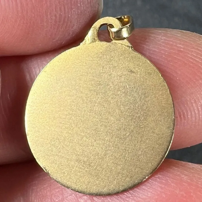 Clearance Pamono Vintage French 18 Karat Yellow Gold Saint Christopher Charm Pendant Medal, 1950s