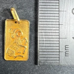 Pamono Vintage French 18 Karat Yellow Gold Aries Zodiac Charm Pendant, 1960s><noscript><img width=