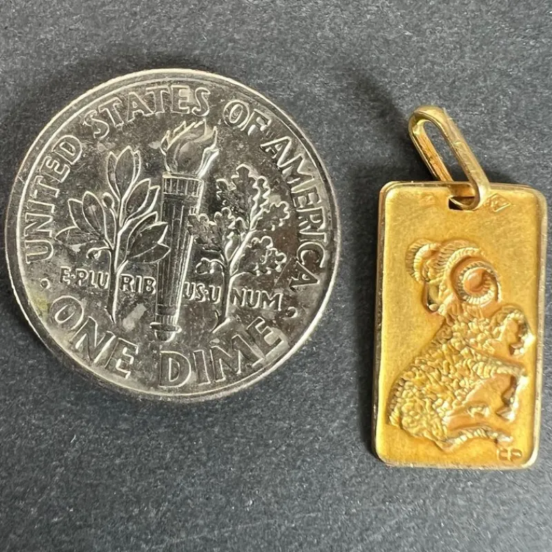 Pamono Vintage French 18 Karat Yellow Gold Aries Zodiac Charm Pendant, 1960s> Necklaces