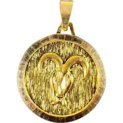 Pamono Vintage French 18 Karat Yellow Gold Zodiac Aries Charm Pendant, 1970s> Necklaces