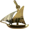 Pamono Vintage French 18 Karat Yellow and White Gold Yacht Boat Charm Pendant, 1950s> Necklaces