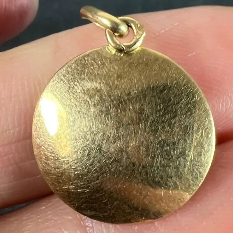 Sale Pamono Vintage French 18 Karat Yellow Gold Leo Zodiac Charm Pendant, 1960s