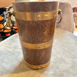 Pamono Vintage French Art Deco Oak and Copper Wine Cooler by Geraud Lafitte, 1940s><noscript><img width=