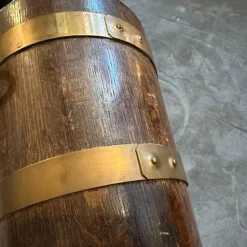 Pamono Vintage French Art Deco Oak and Copper Wine Cooler by Geraud Lafitte, 1940s><noscript><img width=