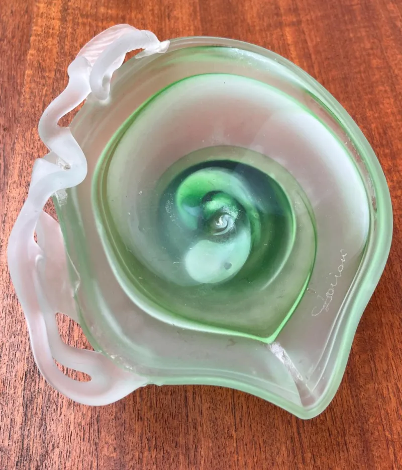 Sale Pamono Vintage French Art Glass Carafe and Bowl, 1970s, Set of 2
