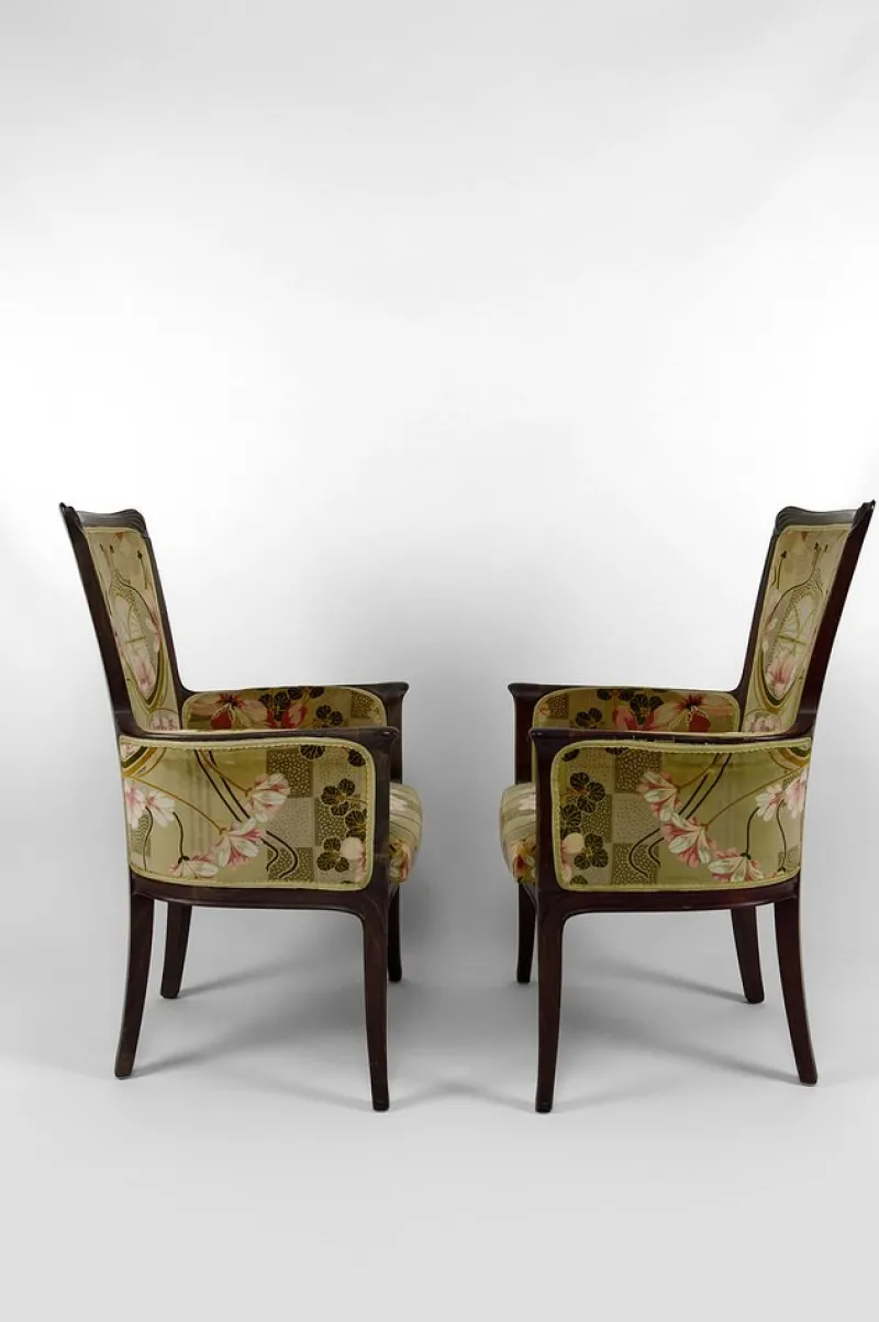 Pamono Vintage French Art Nouveau Salon Set by Eugéne Gaillard, 1900, Set of 3> Living Room Sets