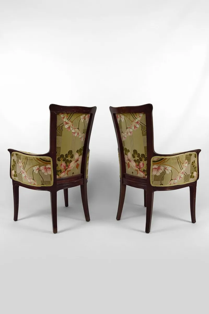 Pamono Vintage French Art Nouveau Salon Set by Eugéne Gaillard, 1900, Set of 3> Living Room Sets