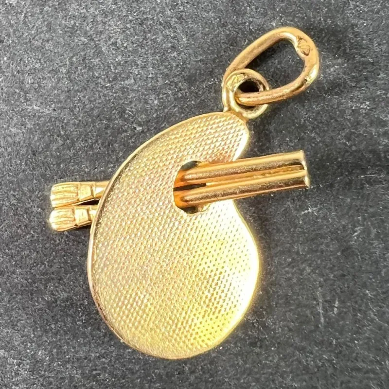 Pamono Vintage French Artists Palette 18k Yellow Gold Enamel Charm Pendant, 1960s> Necklaces