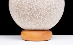 Pamono Vintage French Ball Lamp on Pine Base, 1970><noscript><img width=