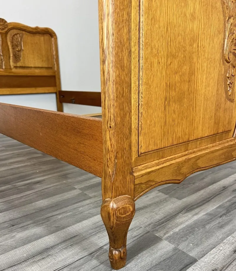 New Pamono Vintage French Bed Frame in Oak