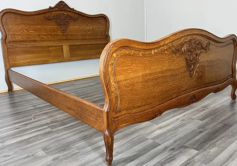 Online Pamono Vintage French Bed Frame in Oak