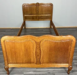 Pamono Vintage French Bed Frame in Oak