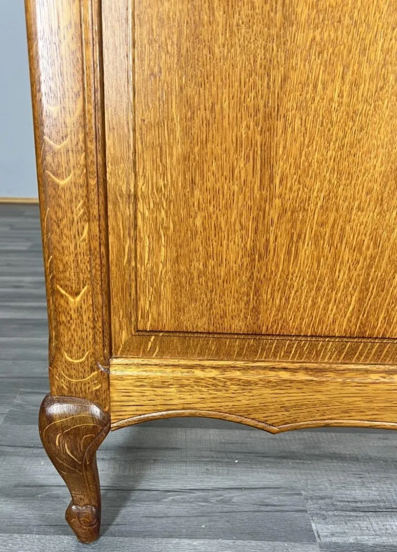 Pamono Vintage French Bed Frame in Oak
