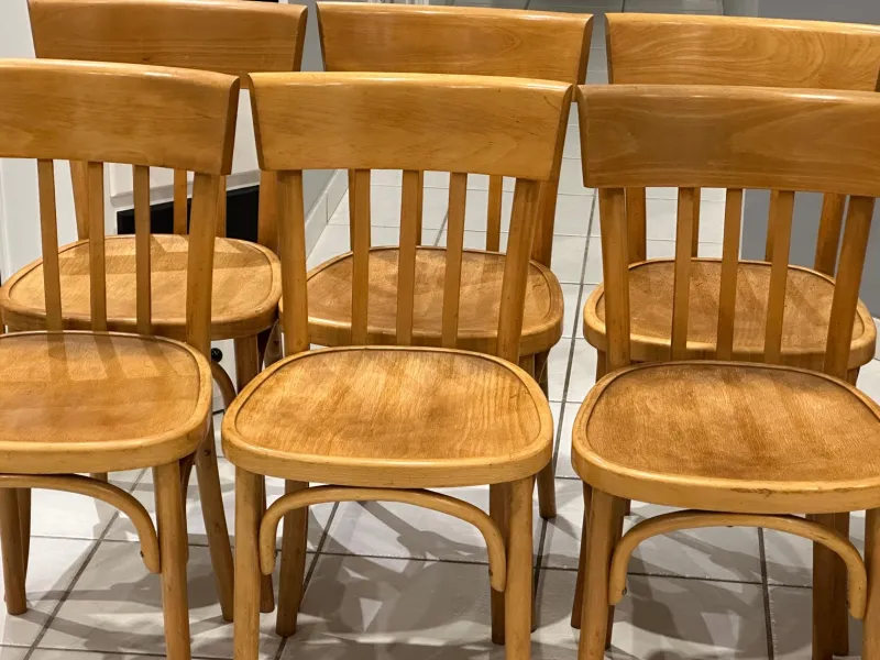 Pamono Vintage French Bistro Chairs, 1960s, Set of 8> Side Chairs & Dining Chairs