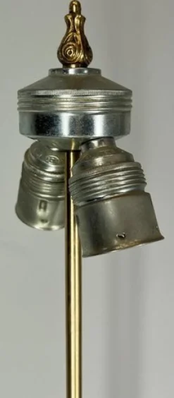 Online Pamono Vintage French Brass and Painted Porcelain Column Floor Lamp