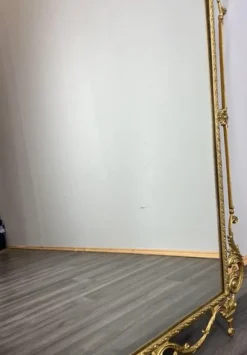 Pamono Vintage French Brass Console Table with Marble Top and Mirror, Set of 2><noscript><img width=