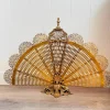 Hot Pamono Vintage French Brass Fan Firescreen