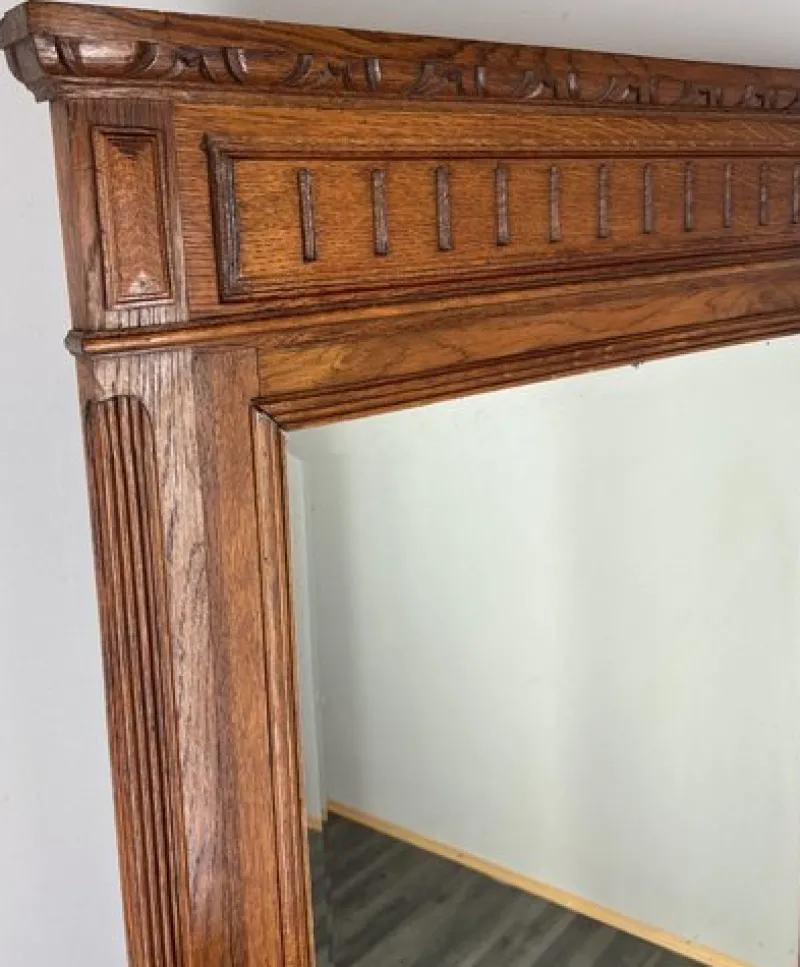 Pamono Vintage French Carved Oak Wall Mirror> Mirrors