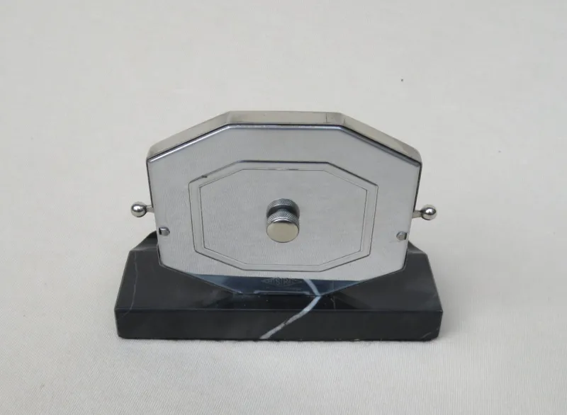 Outlet Pamono Vintage French Chrome & Marble Perpetual Calendar with Pen Tray from Mistral